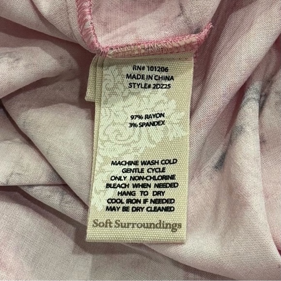 Soft Surroundings Abilene Tunic Top Pink Geode Watercolor Tiedye Size XL - Picture 8 of 10